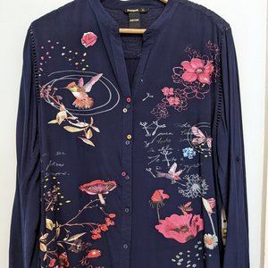 Desigual bird and butterflies shirt, XL